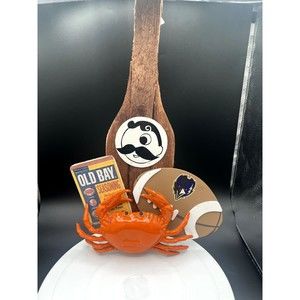 Old Bay Ravens Natty Bo Crab Paddle Handmade Wood Hanging NWT Maryland Decor